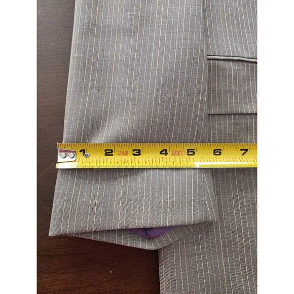 Earvin Magic Johnson 42R 36 Gray Striped Mens Jacket Pants Suit - Picture 10 of 16